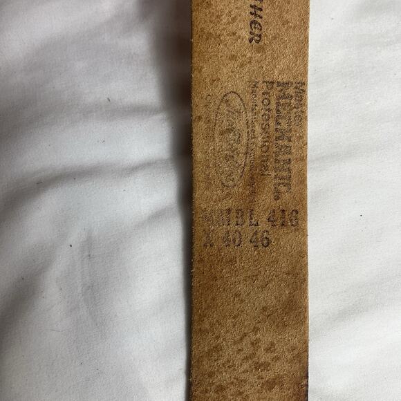 Master Mechanic Hand Tooled camel Belt Size 35 to 45, no buckle, Interchangeable - Picture 4 of 10